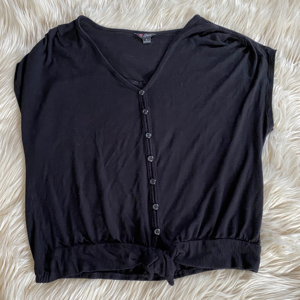 Guess Sleeveless Black Shirt